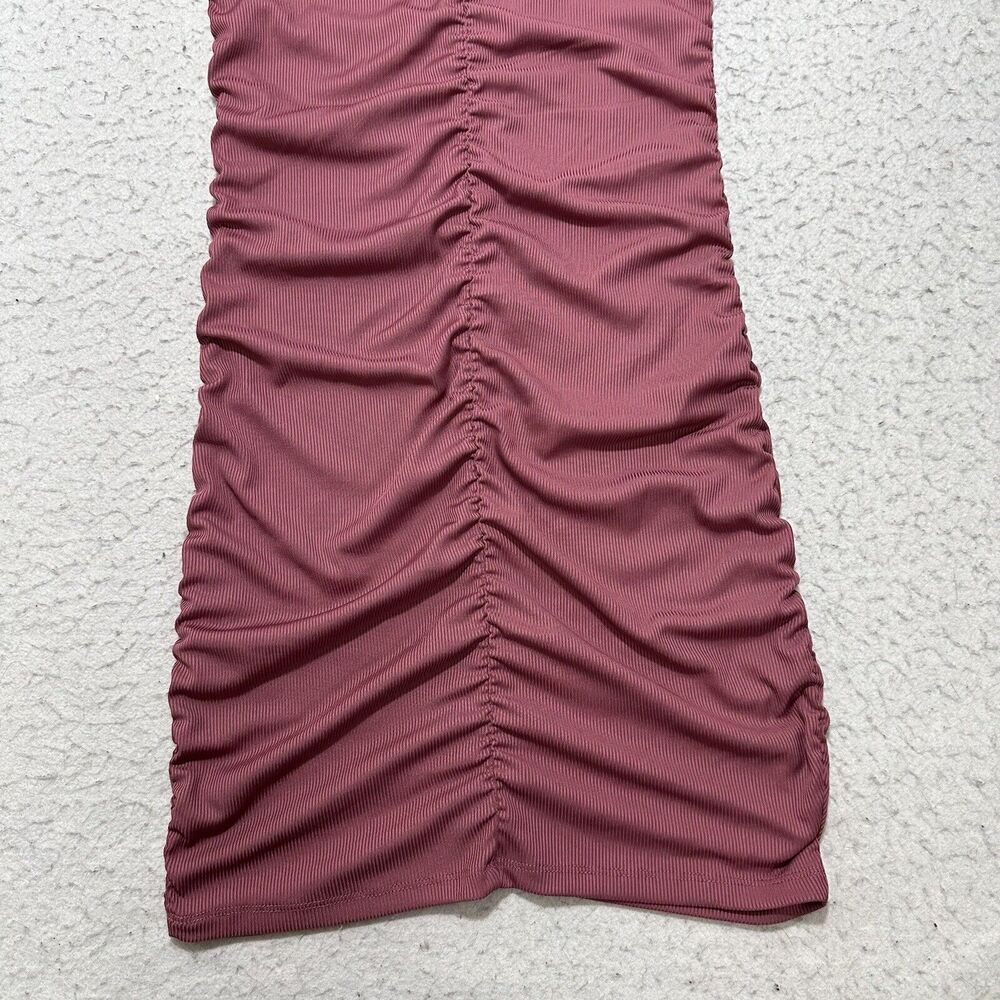 H&M Divided Womens Medium Pullover Purple Short Sleeve Ruched Mini Dress Stretch - Picture 12 of 12